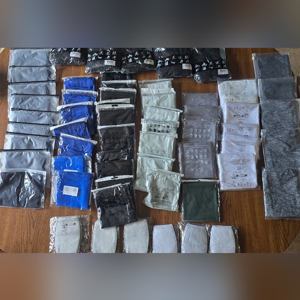 NEW 56 ASSORTED Gaiter Face Coverings Bundle